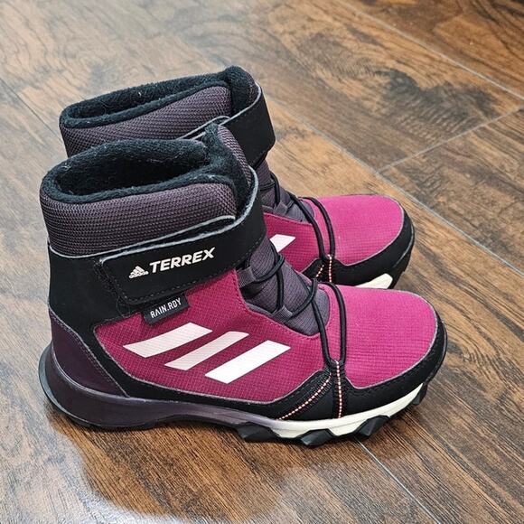 ADIDAS TERREX Boots Rain SIZE Big Kids SIZE 2 Burgundy - Picture 2 of 4